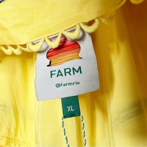 COPY - Farm Rio Manuela Floral Pastel Dress Yellow Pink Green Halter Maxi New S… - Picture 10 of 12